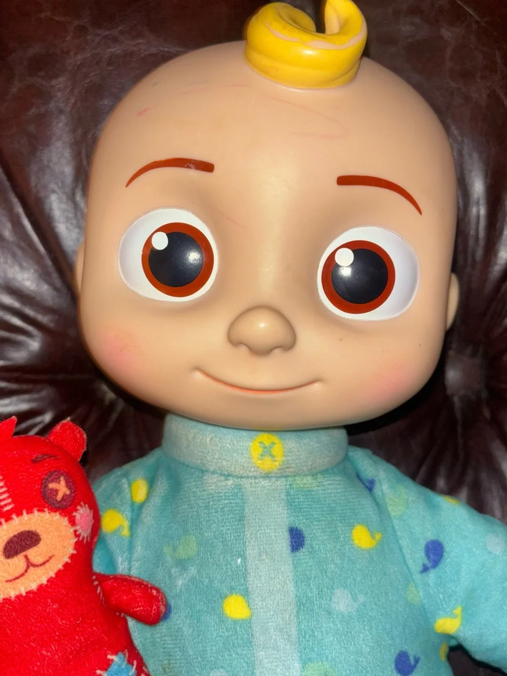 Cocomelon Musical Bedtime JJ Doll with Red Teddy Bear 12.5
